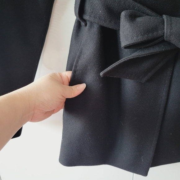 Ted Baker Black Wool Blend Wrap Coat - Picture 5 of 12